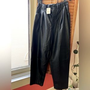 FREE PEOPLE black vegan leather pants NWT RETAILS $148